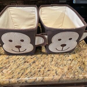 Nursery Baskets W/ Monkey